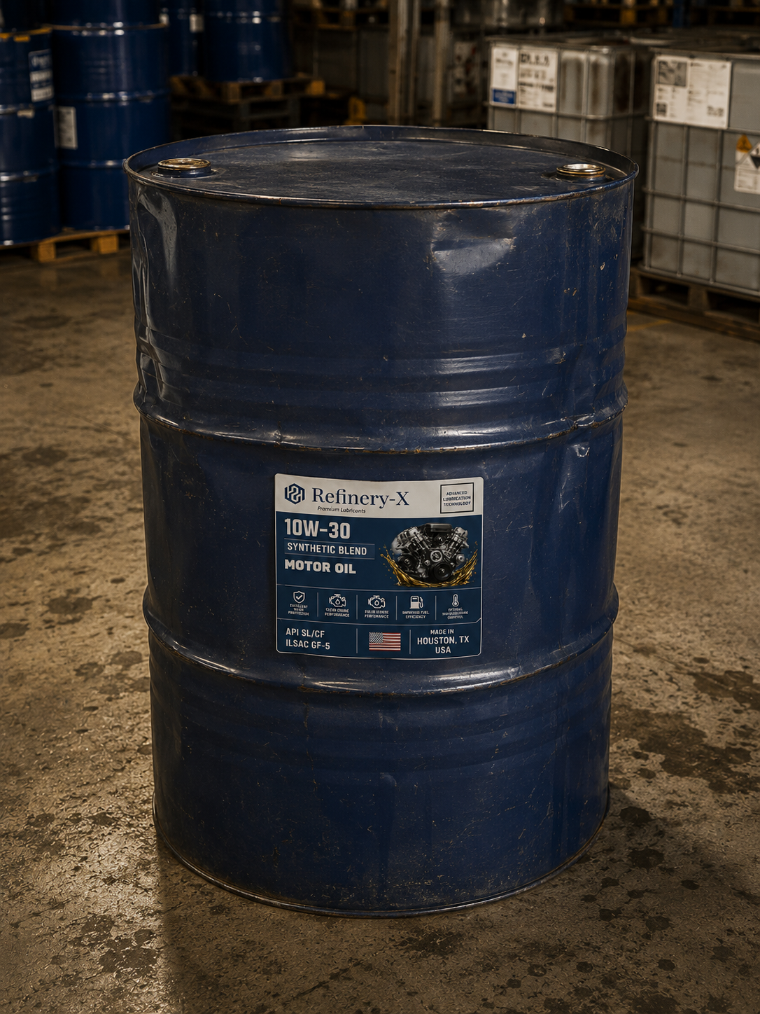 Refinery-X Synthetic Blend Motor Oil 10W-30 – 55 Gallon Drum
